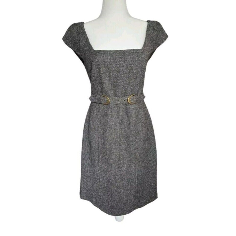 NWT Laundry By Shelli Segal Brown Wool Blended Dress Womens Size 12